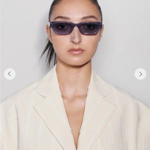 Chimi - purple rectangular silhouette hand crafted sunglasses.